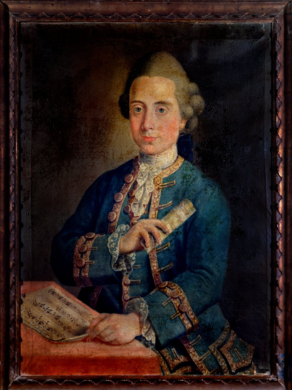 Portræt af Benedetto Antonio Maria Puccini, italiensk organist og komponist (maleri af Unknown artist
