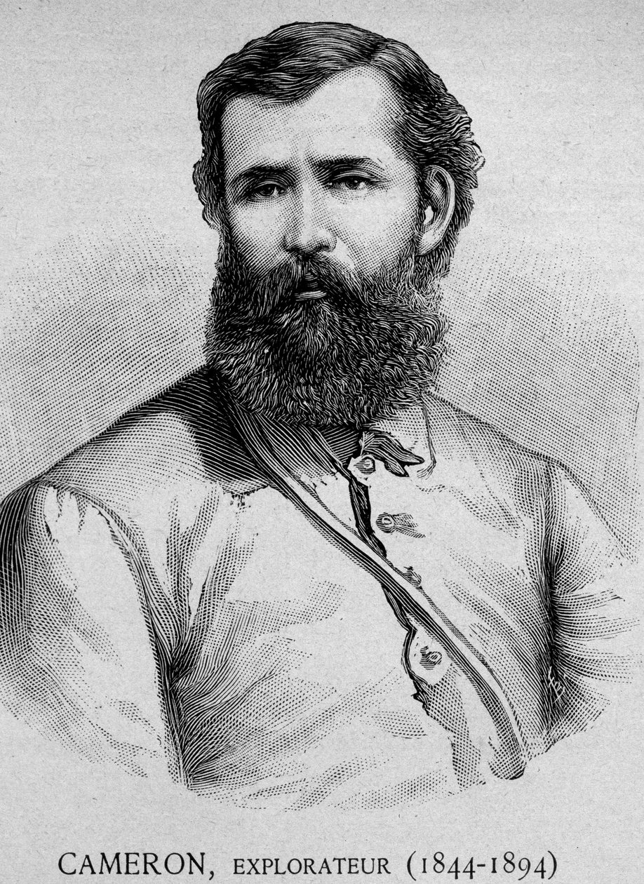 Portræt af Cameron, Explorer (1844 - 1894) - grav. 19. århundrede af Unknown artist
