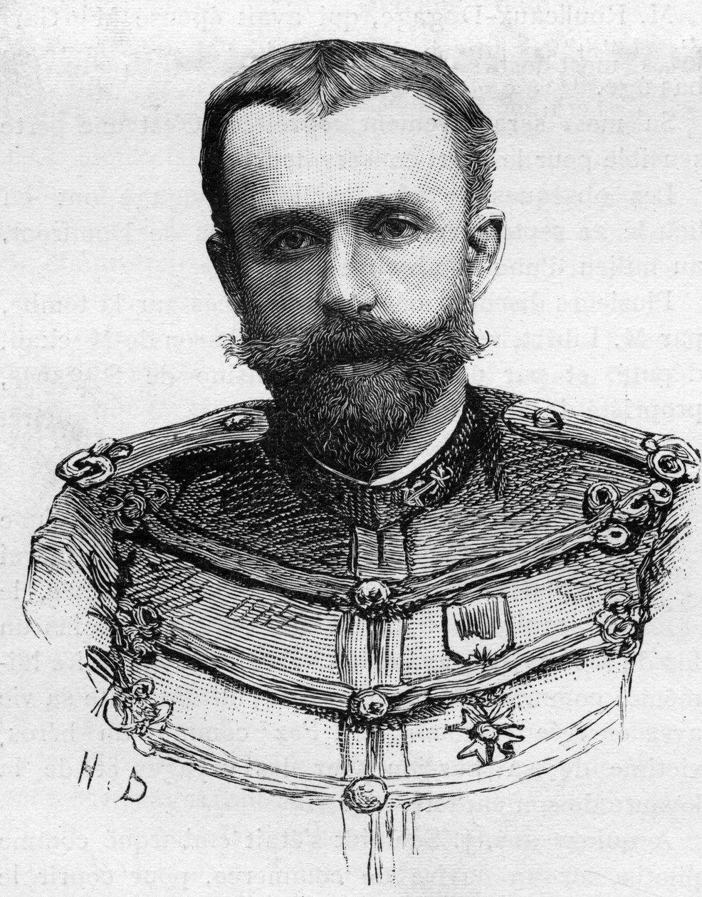Portræt af kaptajn Henry Pleigneur, døde i 1887 i en kanoulykke i Katabi. af Unknown artist