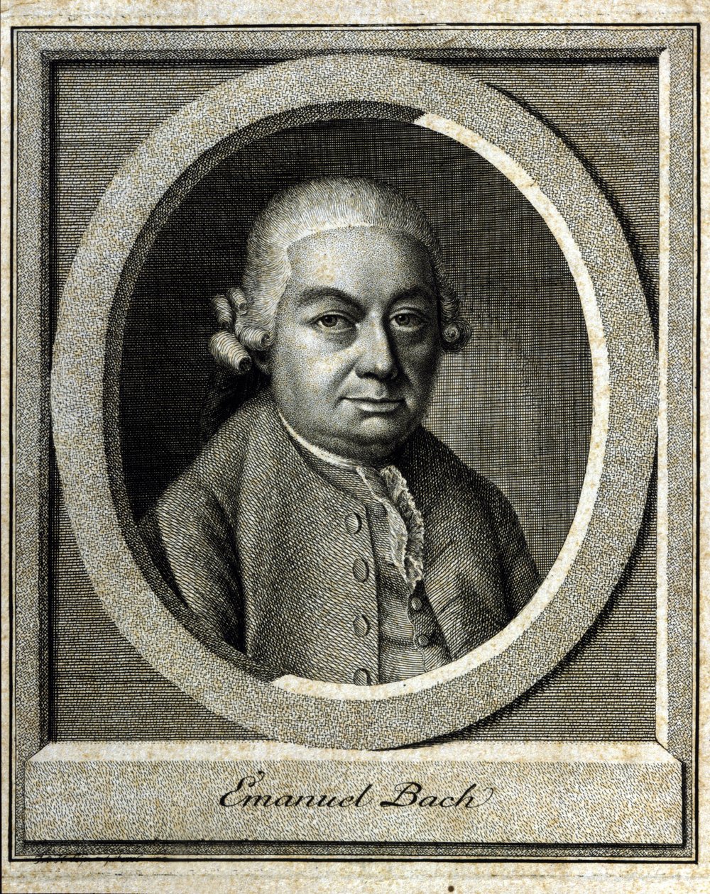 Portræt af Carl Philipp Emanuel Bach kaldet Bach fra Berlin og Hamburg Femte barn af John Sebastian Bach (Johann Sebastian Bach af Unknown artist