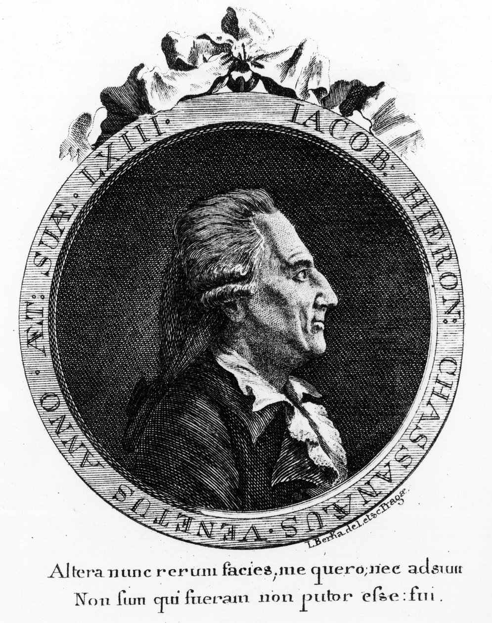 Portræt af Casanova (1725 - 1798) - portræt i frontispice, i "" Historien om min flugt fra fængslerne i Republikken Venedig "", skrevet til Dux i Bøhmen af Unknown artist