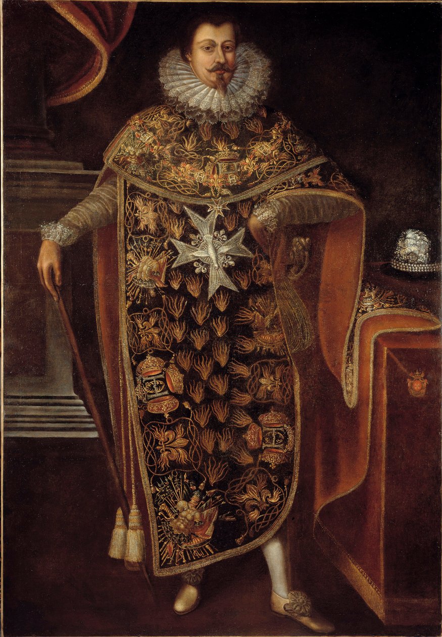 Portræt af Charles Henri de Clermont Thonnerre (1571-1640) i ridderdragt af Helligåndsordenen (Helligåndsordenen) Anonymt maleri. 17. århundrede. Paris, musee de la Legion d