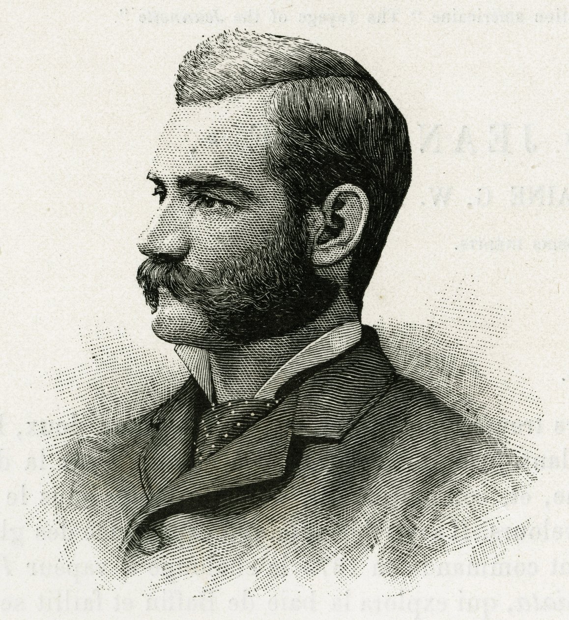 Portræt af Danenhower, sekondløjtnant for La Jeannette-besætningen, til missionen nord. Gravering til illustration af "Le voyage de la Jeannette"" af Unknown artist