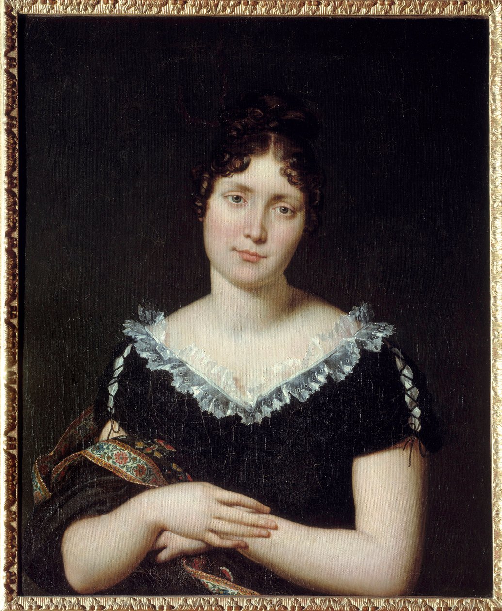 Portræt af Emilie Louise de Beauharnais (1781-1855), Comtesse de Lavalette, datter af Francois de Beauharnais (1756-1846) giftede sig med Antoine de Lavalette (1765 - 1830) i 1802. Hun redder sin mand under restauranten ved at erstatte ham på portner. af Unknown artist