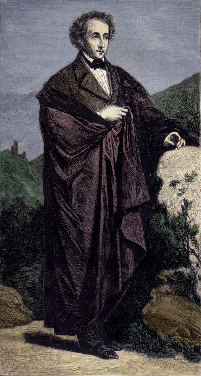 Portræt af Felix Mendhelssohn Bartholdy (1809-1847), tysk komponist. af Unknown artist