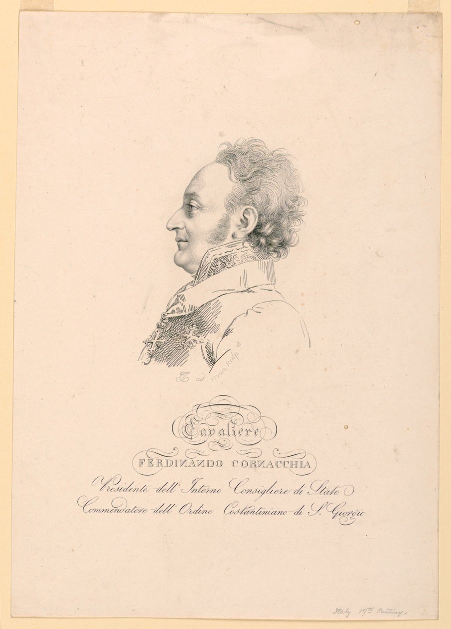 Portræt af Ferdinando Cornacchia af Unknown artist