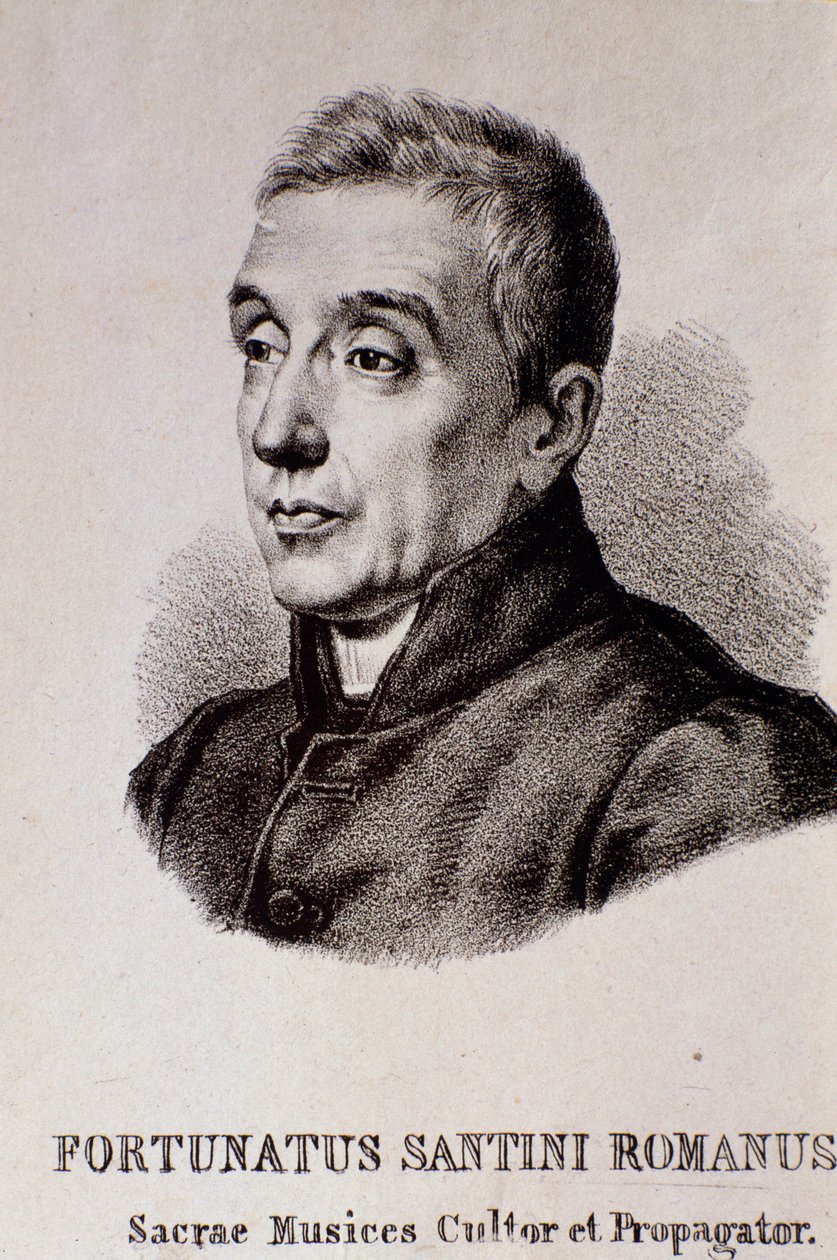Portræt af Fortunato Santini (gravering) af Unknown artist