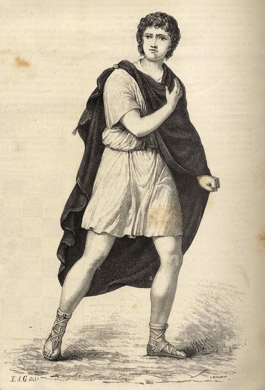 Portræt af Francois-Joseph (Francois Joseph) Talma (1763-1826), fransk skuespiller. Indgravering af det 19. århundrede. af Unknown artist