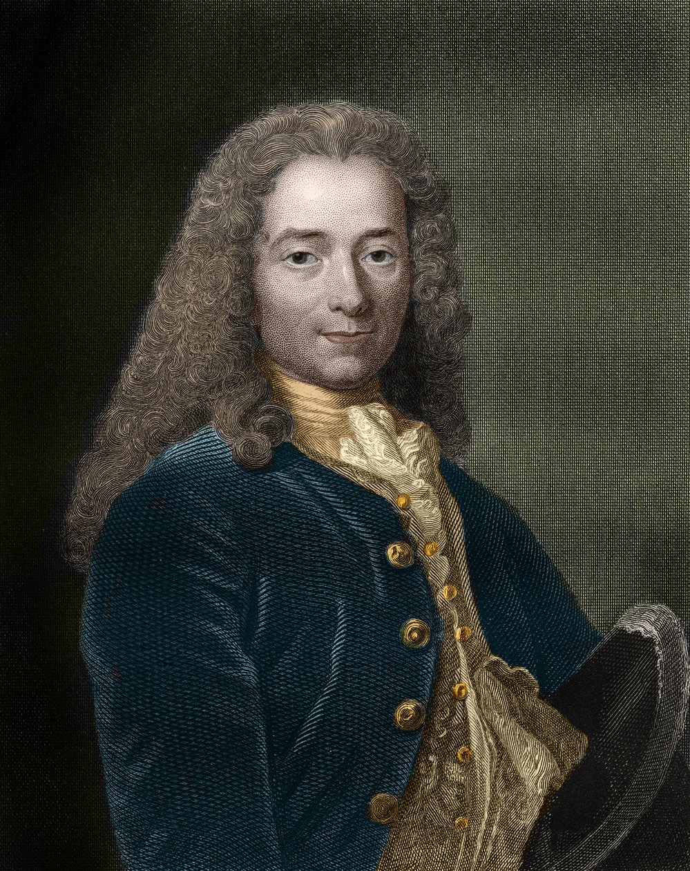 Portræt af Francois-Marie Arouet, dit Voltaire (1694 - 1778), fransk forfatter og filosof. af Unknown artist