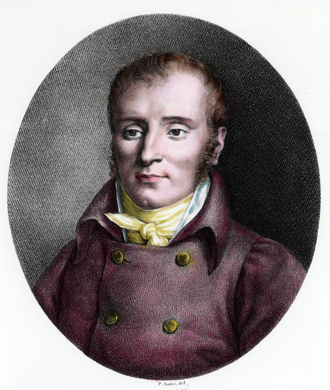 Portræt af Francois Xavier Bichat (1771 - 1802), fransk læge. Indgravering af det 18. århundrede. Privat samling. af Unknown artist