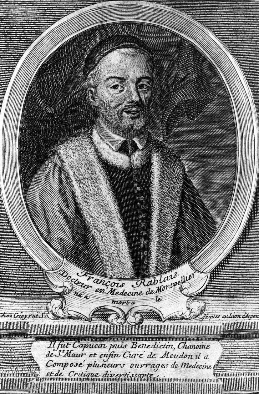 Portræt af François Rabelais (1495 - 1553), fransk forfatter. af Unknown artist