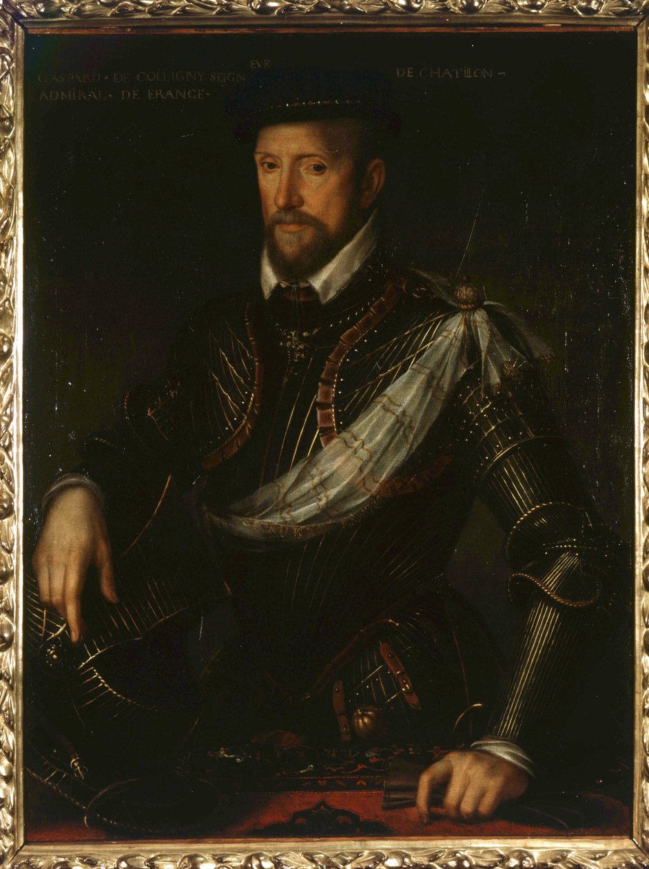 Portræt af Gaspard de Coligny (1519-1572), admiral af Frankrig. Anonymt maleri 1500-tallet af Unknown artist