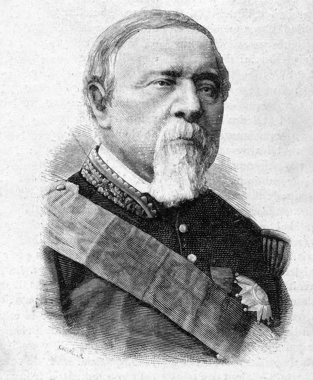 Portræt af General de Ladmirault (1808 - 1898) - i "" Les Contemporains"", n.d. slutningen af det 19. århundrede. af Unknown artist
