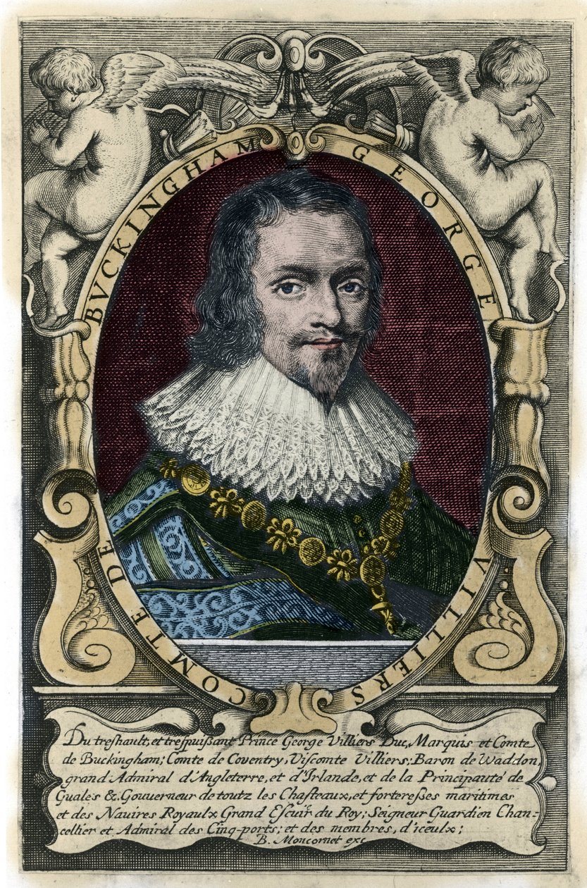 Portræt af George Villiers (1592-1628) Hertug af Buckingham Gravering af det 17. århundrede af Unknown artist