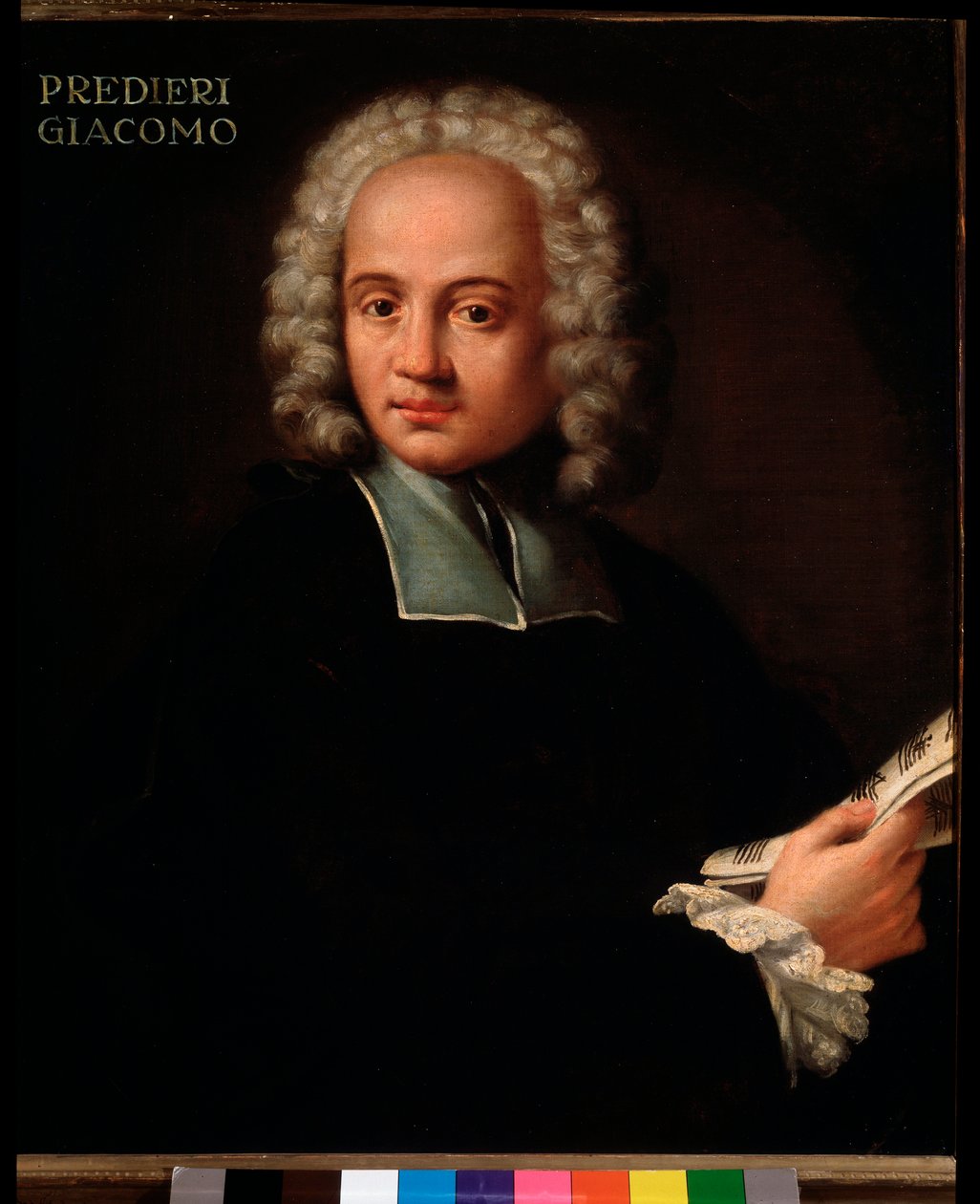 Portræt af Giacomo Predieri (1655-1743 / 53) italiensk organist og kornetist Anonym maleri. Omkring 1700. Bologna, Civic Museum Museum af Unknown artist