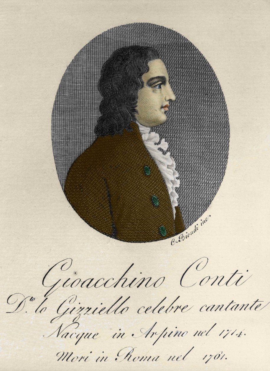 Portræt af Gioacchino Conti, dit Gizziello (1714-1761) (Castrat) (Castrato) italieneren. af Unknown artist