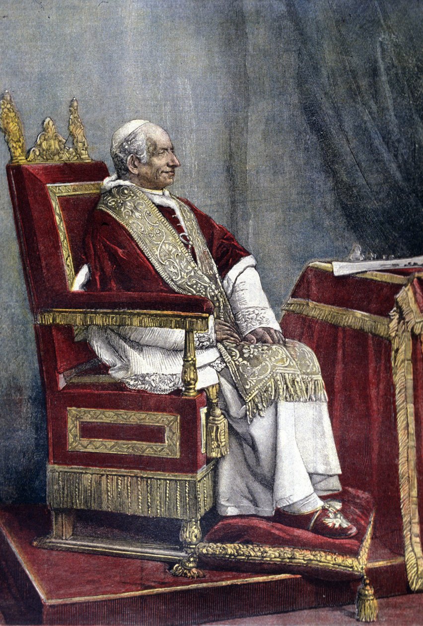 Portræt af Gioacchino PECCI, Leo XIII (1810 - 1903), 254. pave (1878 - 1903) af Unknown artist