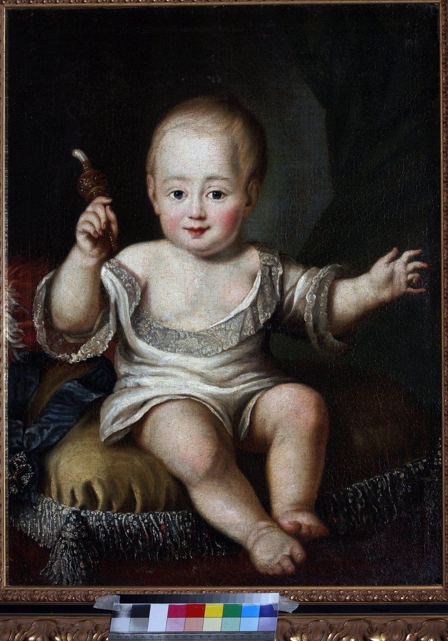 Portræt af storhertug Alexander Pavlovich af Rusland (1777-1825) som baby, anonym. Olie på lærred, slutningen af 1770