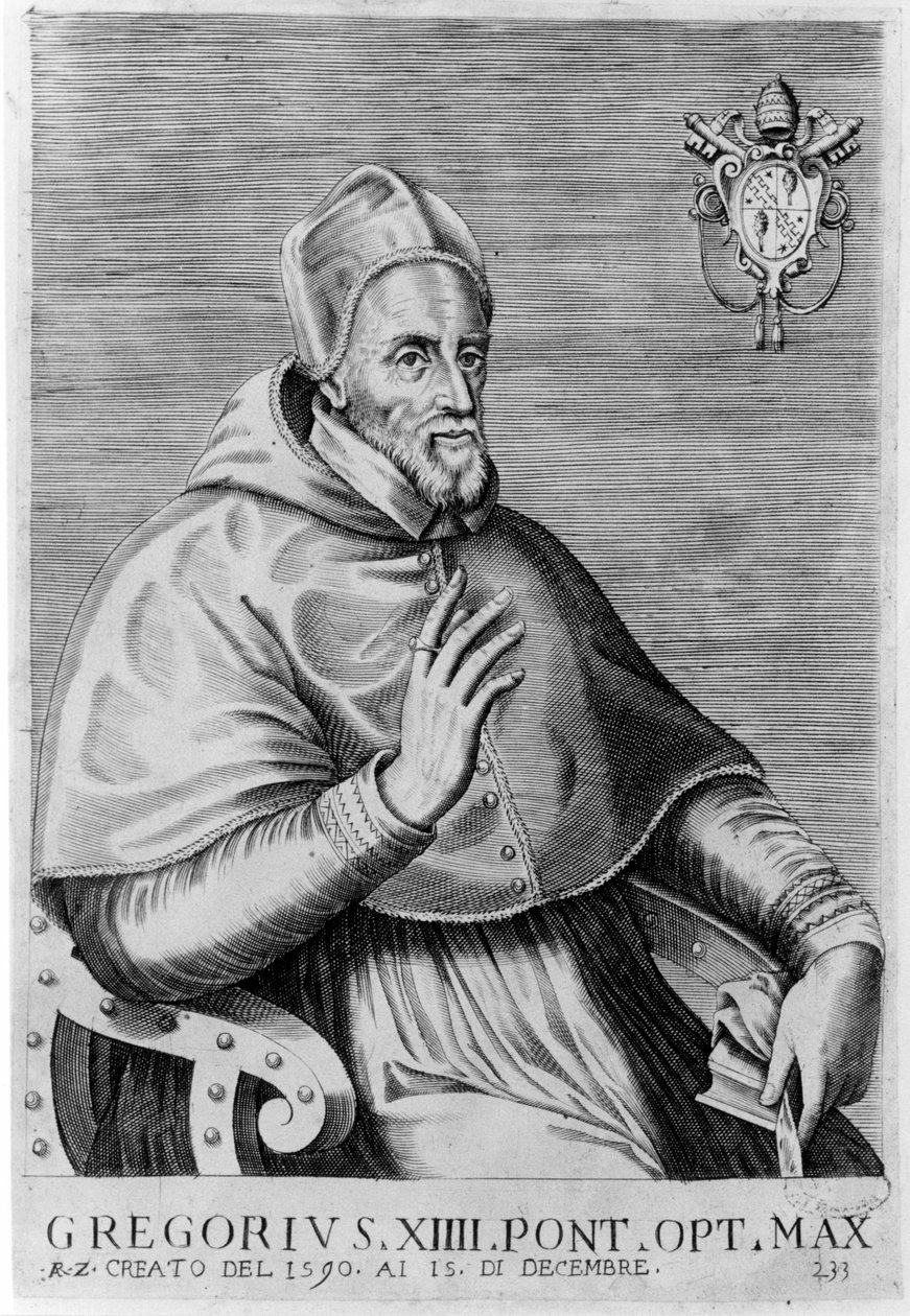 Portræt af Gregor XIV (1535 - 1591). af Unknown artist