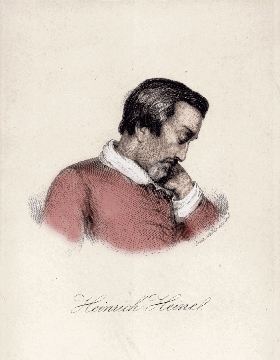 Portræt af Heinrich Heine (1797-1856), tysk forfatter. af Unknown artist