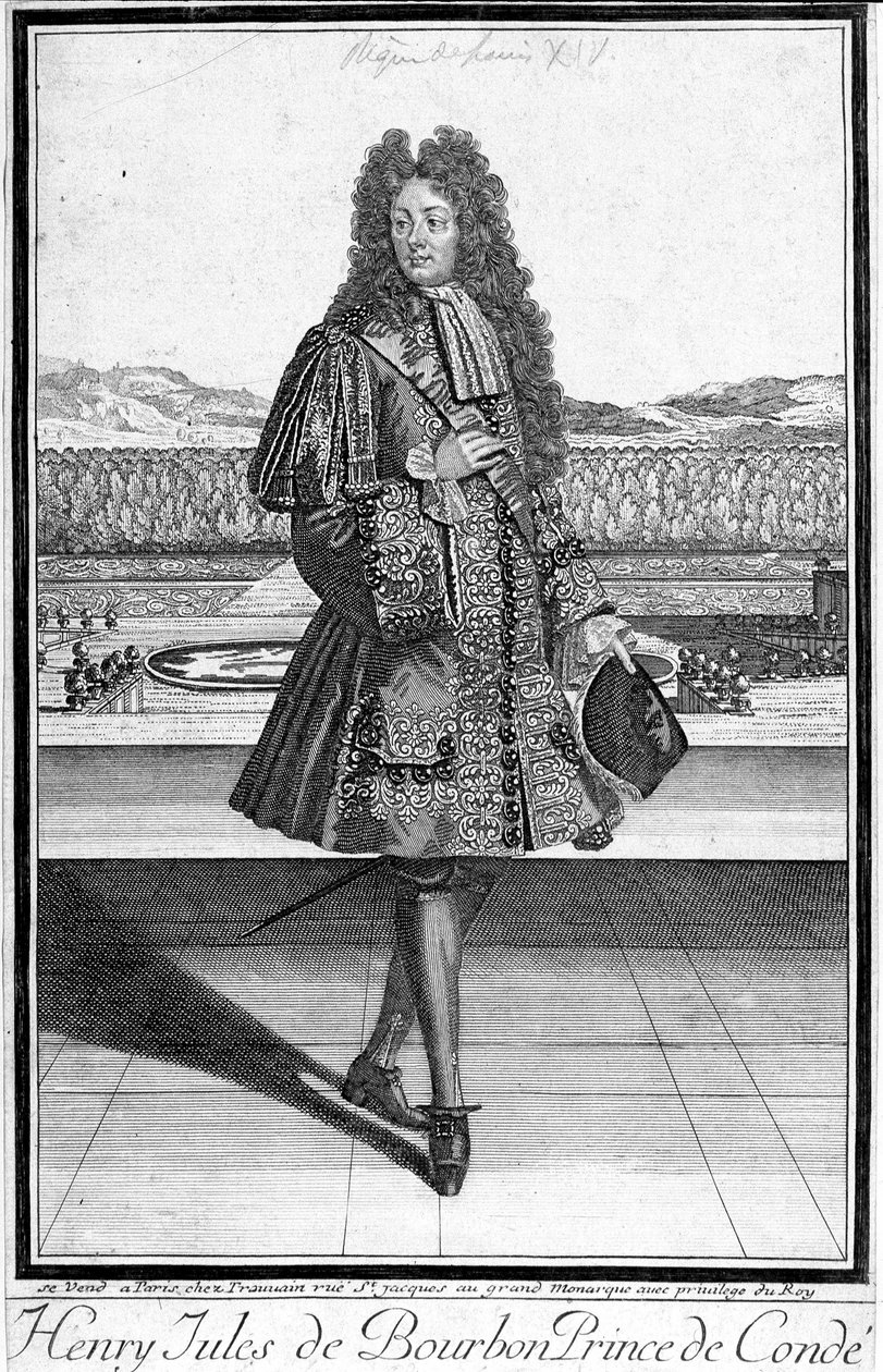 Portræt af Henri Jules de Bourbon, Prince of Conde (Henri-Jules de Bourbon-Conde) (1643-1709). af Unknown artist