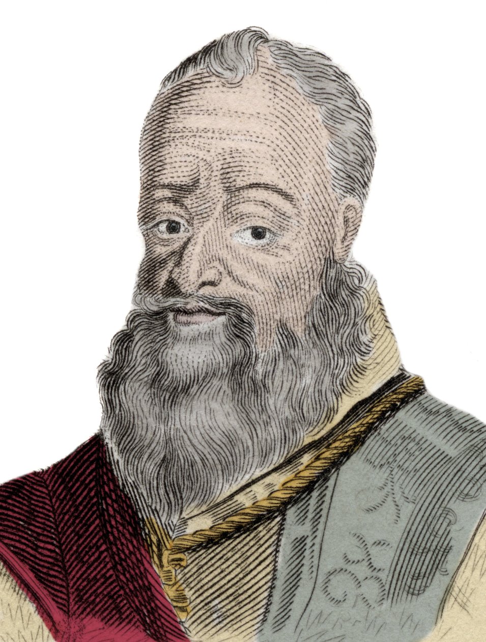 Portræt af Henri Percy (Henry Percy) (1564-1632), 9. jarl af Northumberland, med tilnavnet Troldmandsgreven, fængslet for sin deltagelse i Powder Conspiracy (1605). Indgravering af det 19. århundrede. af Unknown artist
