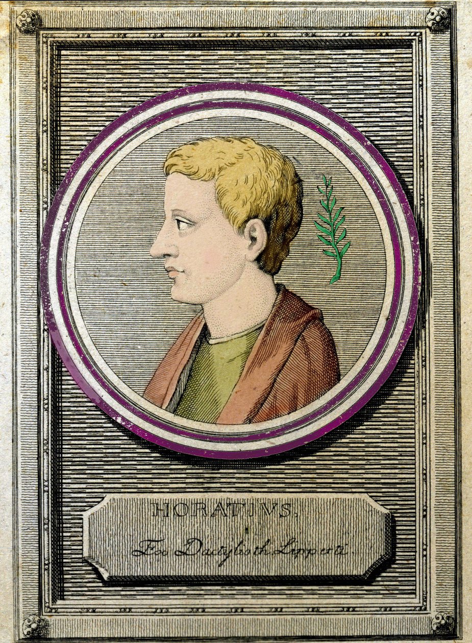 Portræt af Horace (Quintus Horatius Flaccus) (65-8 f.Kr.), latinsk digter. af Unknown artist