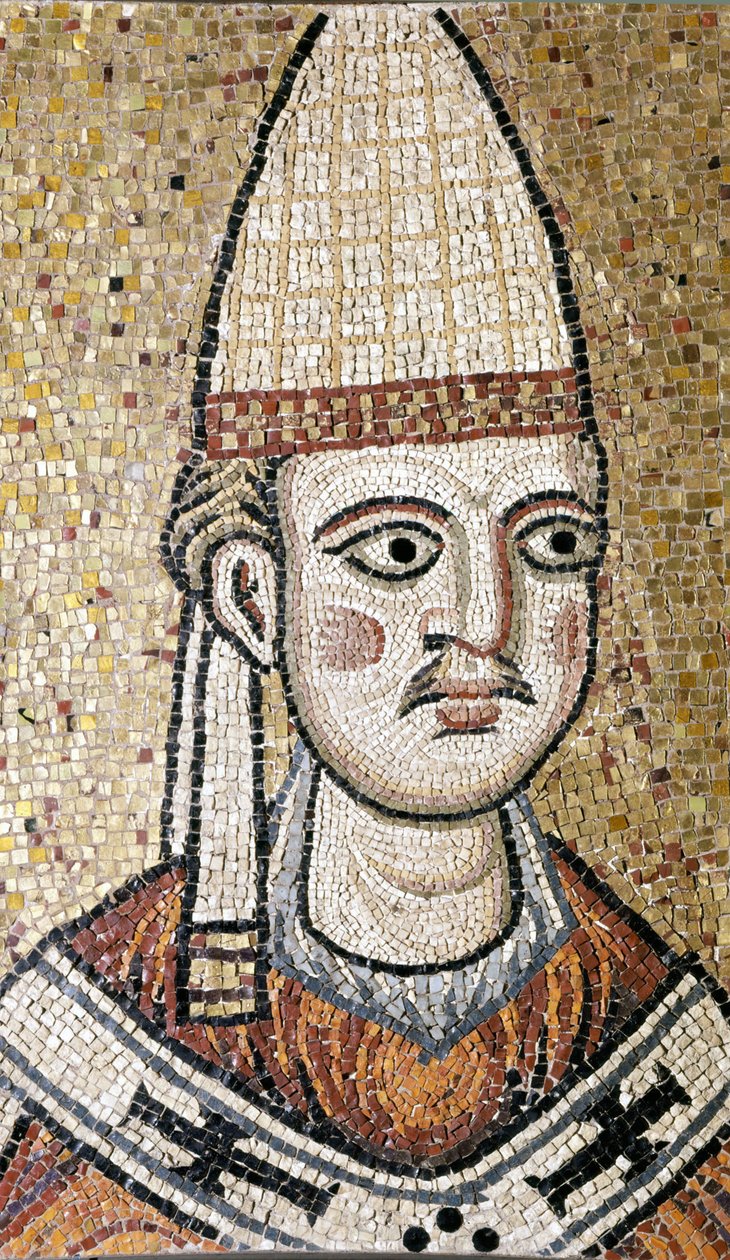 Portræt af Innocentius III (1160 - 1216). Mosaik bevaret på museet i Rom. Han var tidligere i den gamle Peterskirke. Museum i Rom. af Unknown artist