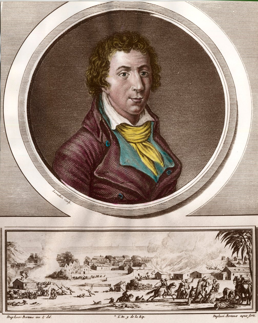 Portræt af Jacques Pierre Brissot de Warville (1754 - 1793), fransk journalist og politiker. Han grundlagde Society of Friends of Black, en tilhænger af afskaffelsen af slaveri. Stik af det 18. århundrede. Privat samling. af Unknown artist
