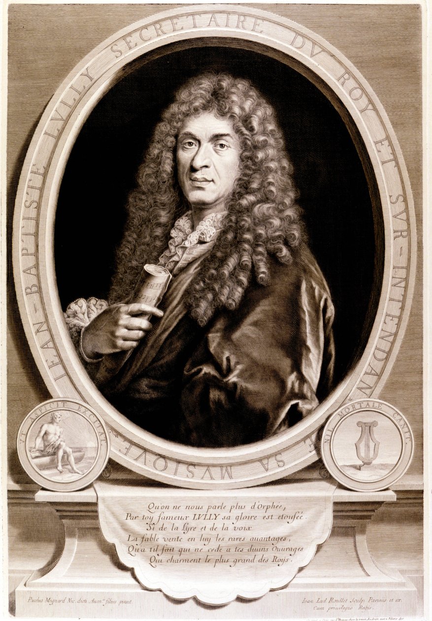 Portræt af Jean Baptiste Lully (Giovanni Battista Lulli) (1632-1687). af Unknown artist