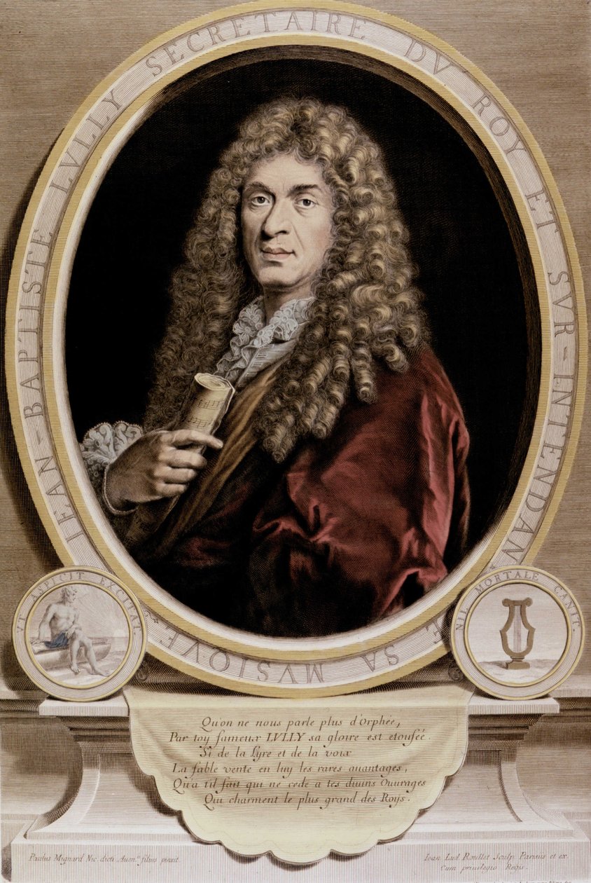 Portræt af Jean Baptiste Lully (Giovanni Battista Lulli) (1632-1687). af Unknown artist