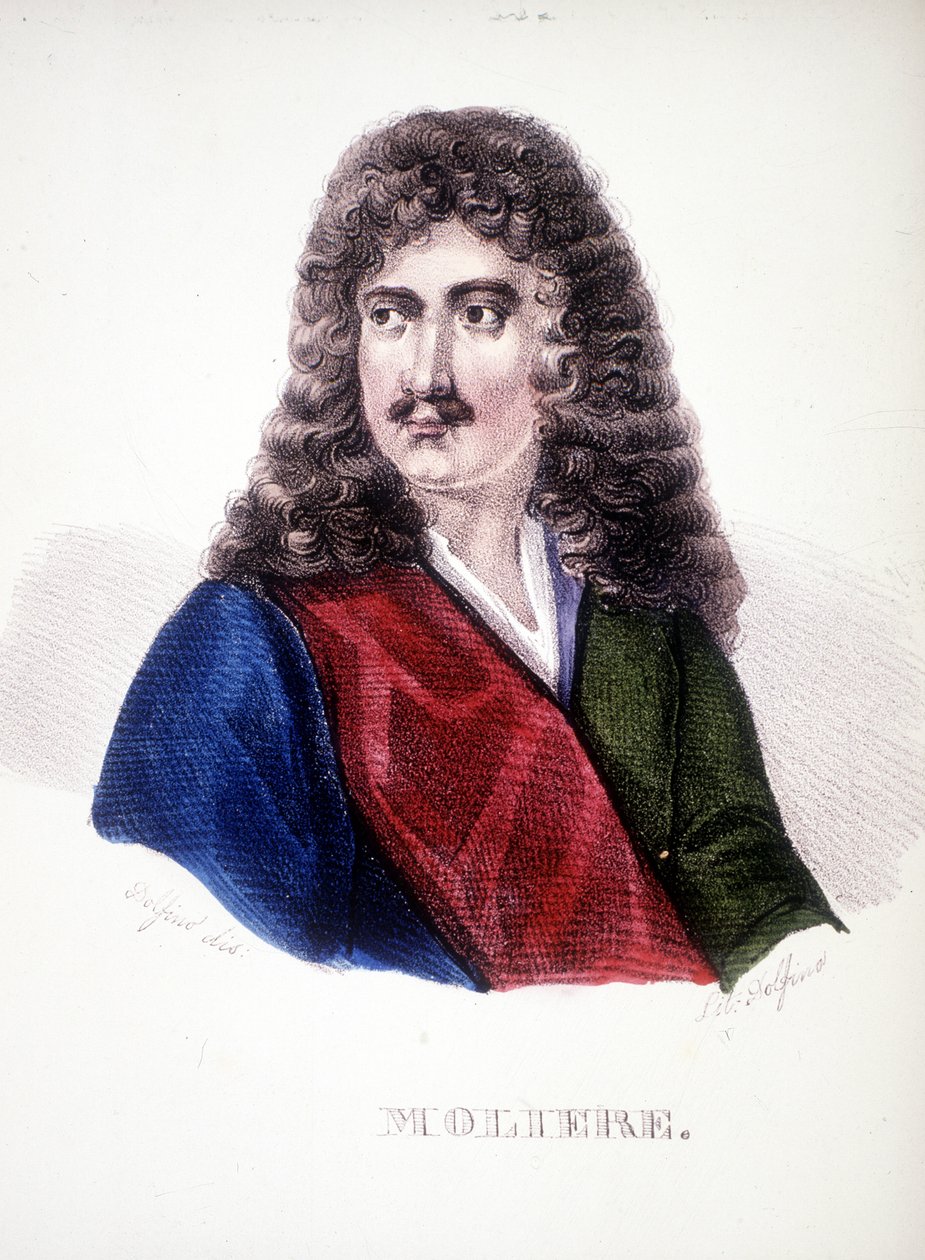 Portræt af Jean Baptiste Pocquelin, kendt som "Molière". (1622-1673) af Unknown artist