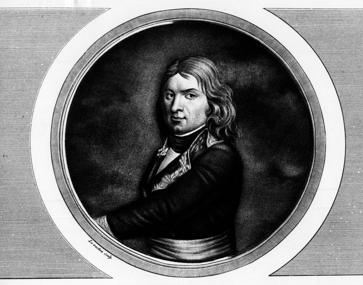 Portræt af Jean Etienne Championet, general francais (1762-1800). Indgravering i "" Komplet samling af historiske malerier fra den franske revolution, i tre bind.""" 1804. af Unknown artist