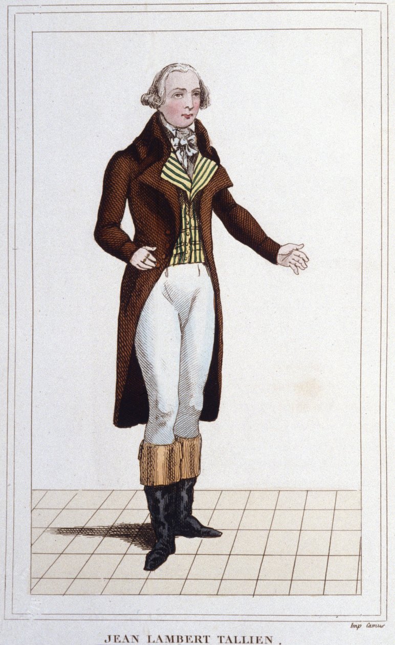 Portræt af Jean Lambert (Jean-Lambert) Tallian. Fransk politiker (1767 til 1820) stedfortræder for konventionens gravering af 1830 af Unknown artist