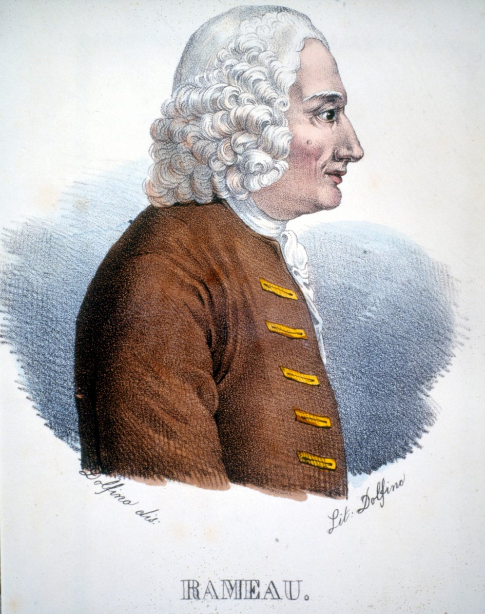 Portræt af Jean Philippe (Jean-Philippe) Rameau (1683 - 1764), fransk komponist. af Unknown artist