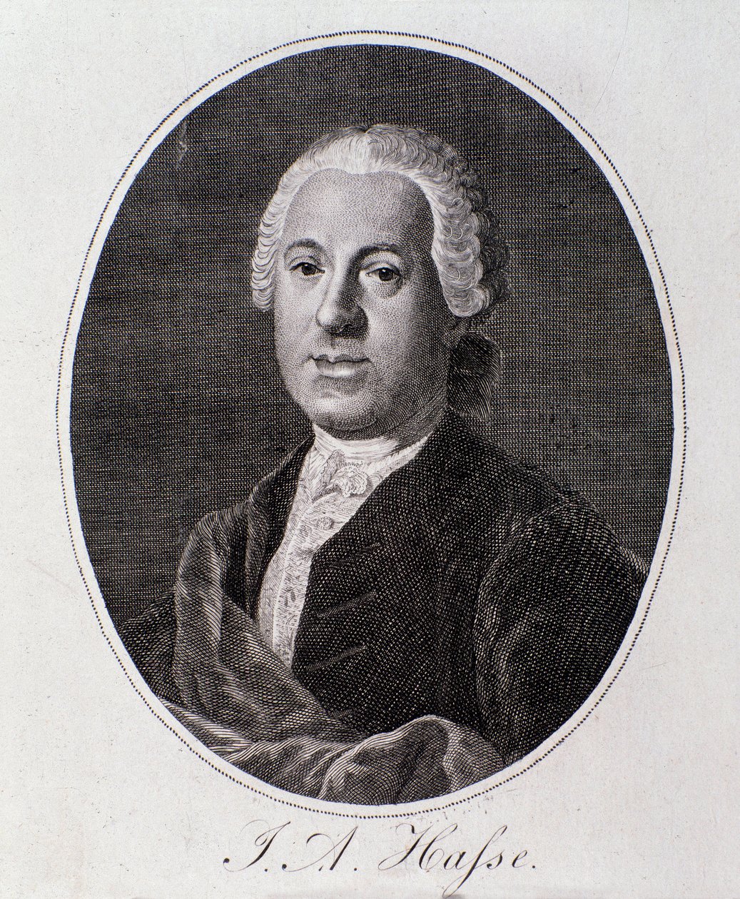 Portræt af Johann Adolf Hasse (stik) af Unknown artist