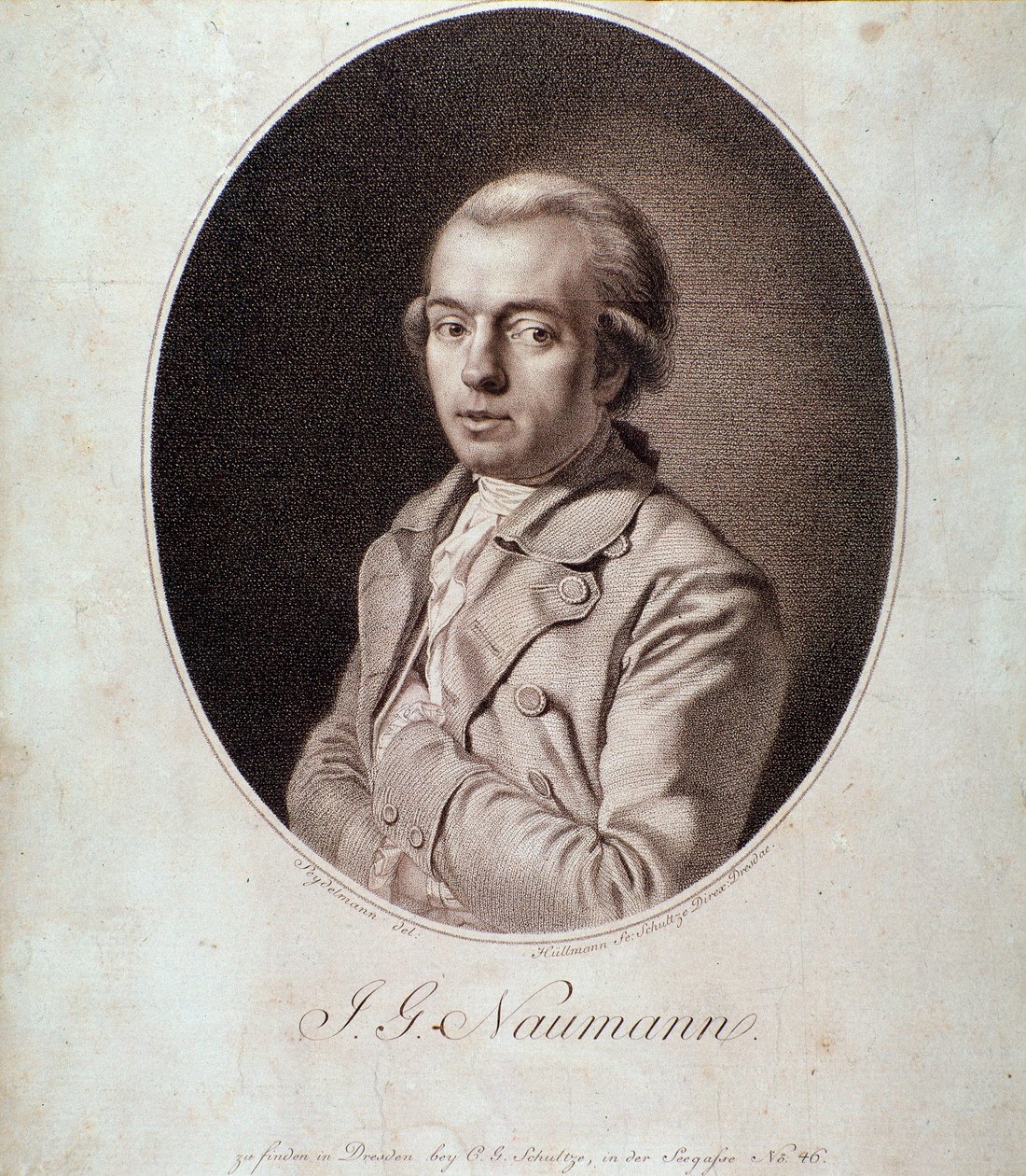 Portræt af Johann Gottlieb Naumann (stik) af Unknown artist