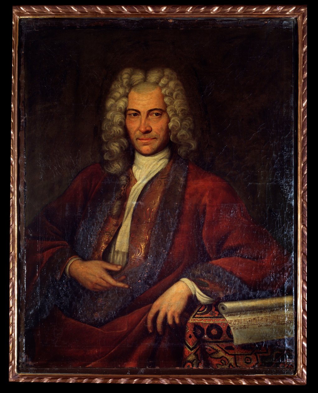 Portræt af Johann Joseph Fux, østrigsk komponist, musikteoretiker og pædagog (maleri af Unknown artist