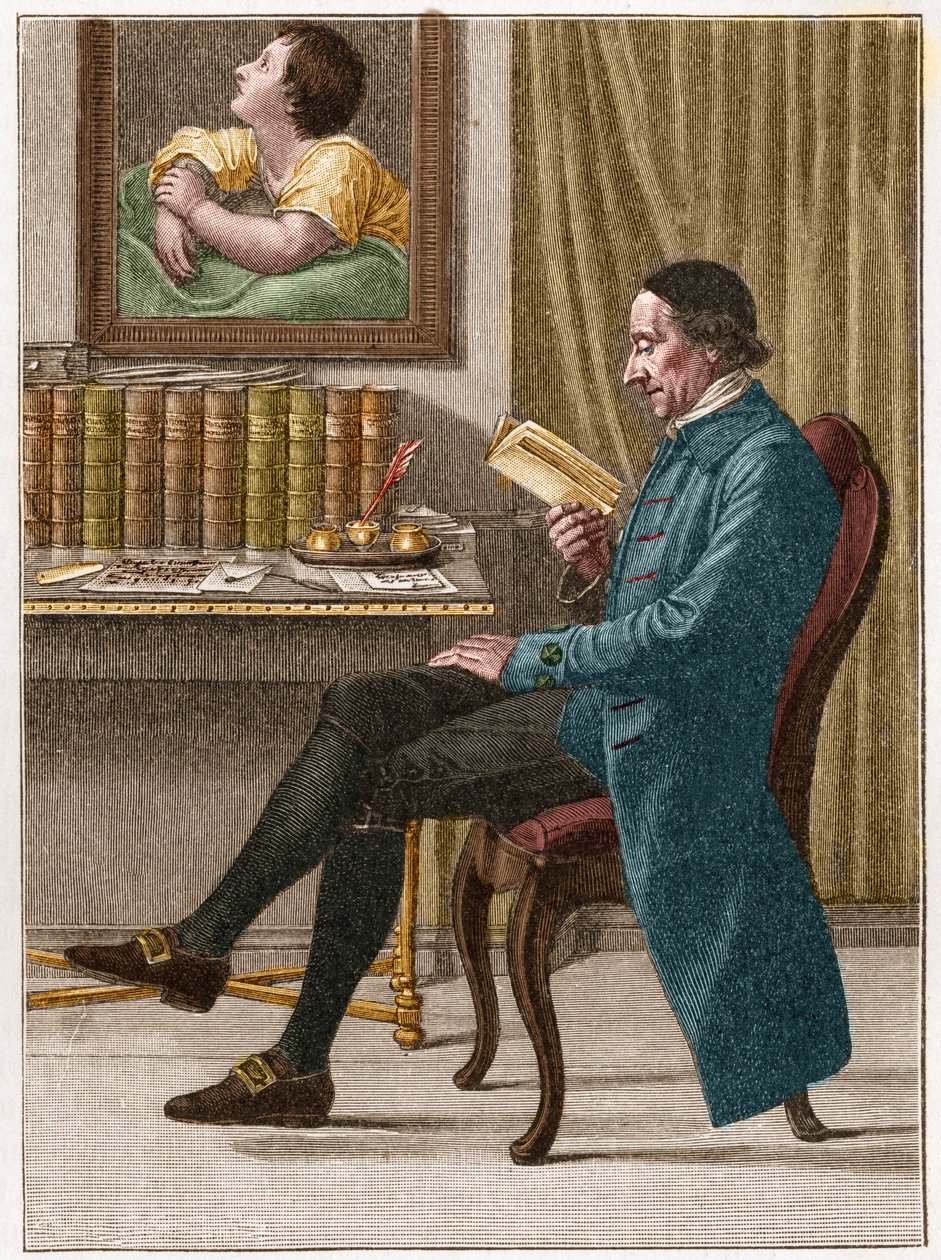Portræt af Johann Kaspar Lavater eller Gaspard Lavater (1741-1801), schweizisk teolog og tysktalende forfatter kendt for sit arbejde med fysiognomoni. af Unknown artist