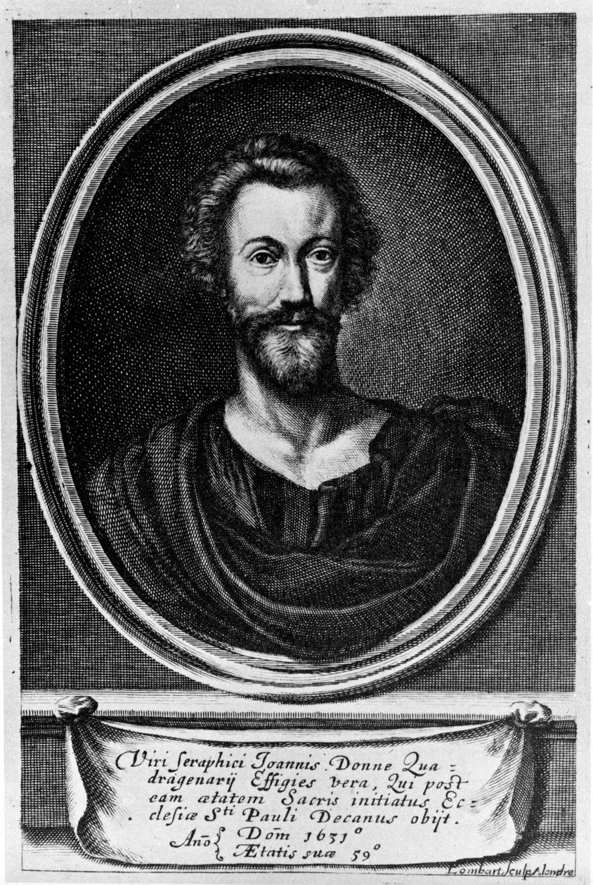 Portræt af John Donne (1572-1631) engelsk digter. af Unknown artist