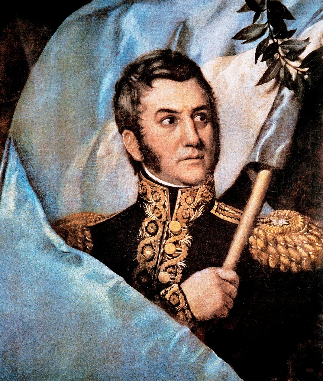 Portræt af Jose de San Martin, detalje af Unknown artist