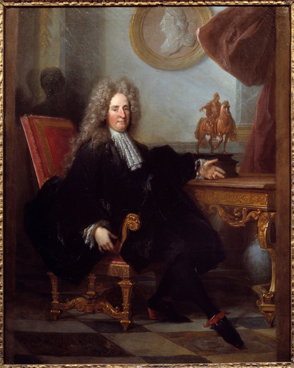 Portræt af Jules Hardouin Mansart (1646-1708) arkitekt og forstander for bygningerne af kong Louis XIV Anonym maleri. 1700 Paris, Dekorativ Kunst af Unknown artist