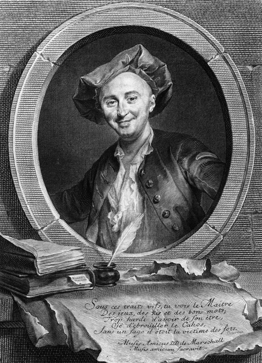 Portræt af Julien Offray de La Mettrie (1709 - 1751) fransk læge og filosof. af Unknown artist