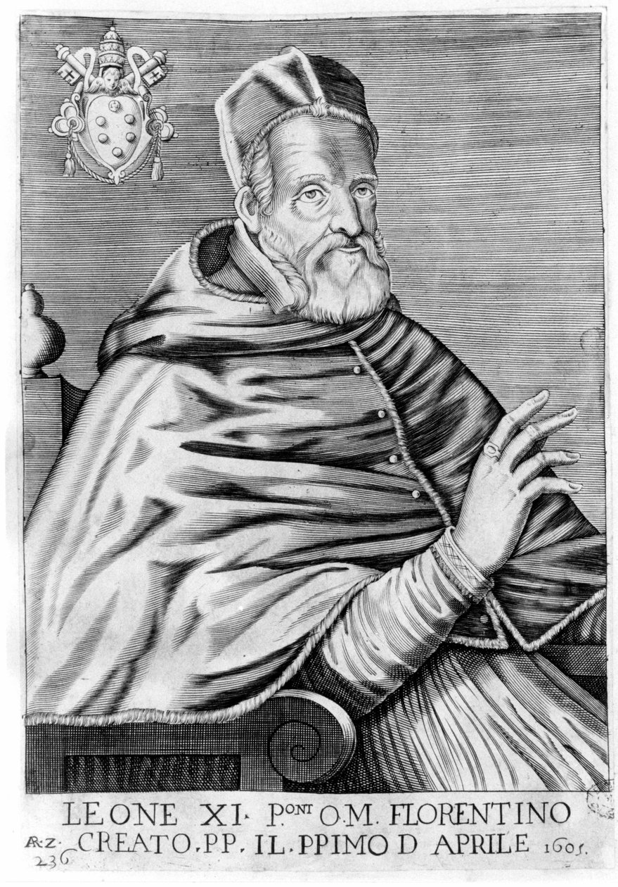 Portræt af Leo XI (Alexander af Medici) (1535 - 1605). af Unknown artist