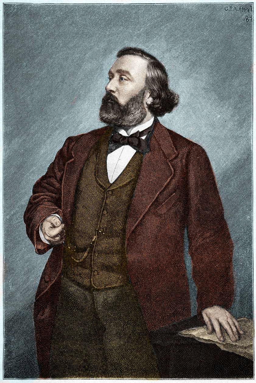 Portræt af Leon Gambetta (1838-1882), fransk politiker. af Unknown artist