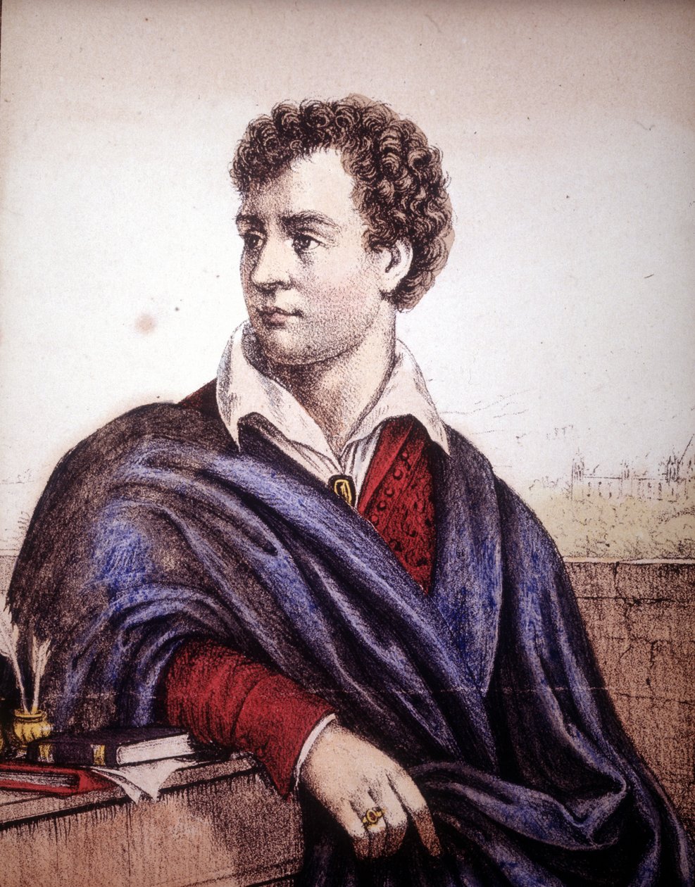 Portræt af Lord George Gordon Noel Byron (1788-1824), 6. baron, britisk digter. af Unknown artist