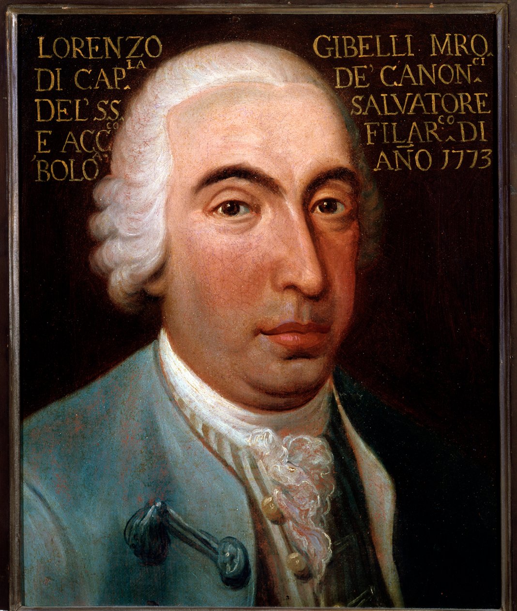Portræt af Lorenzo Gibelli (1719-1812) italiensk komponist, castrato (castrat) Anonymt maleri. 1773. Bologna, borgerligt musikbibliografisk museum. af Unknown artist