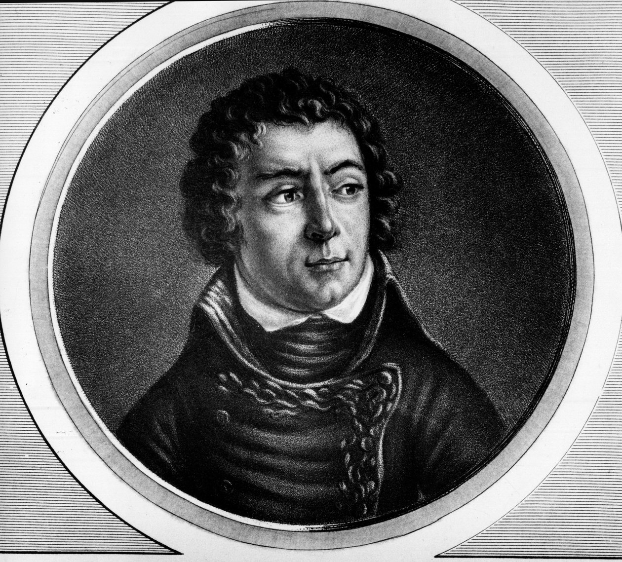 Portræt af Louis Alexandre (Louis-Alexandre) Berthier (1753-1815), Prins af Neuchatel, marskal af Frankrig - Indgravering i ""Komplet samling af historiske malerier fra den franske revolution, i tre bind"" af Unknown artist