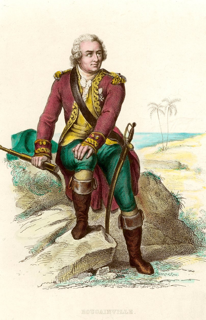 Portræt af Louis Antoine, greve af Bougainville (1729 - 1811) fransk navigatør. Indgravering af det 19. århundrede. Saml. Gå. af Unknown artist