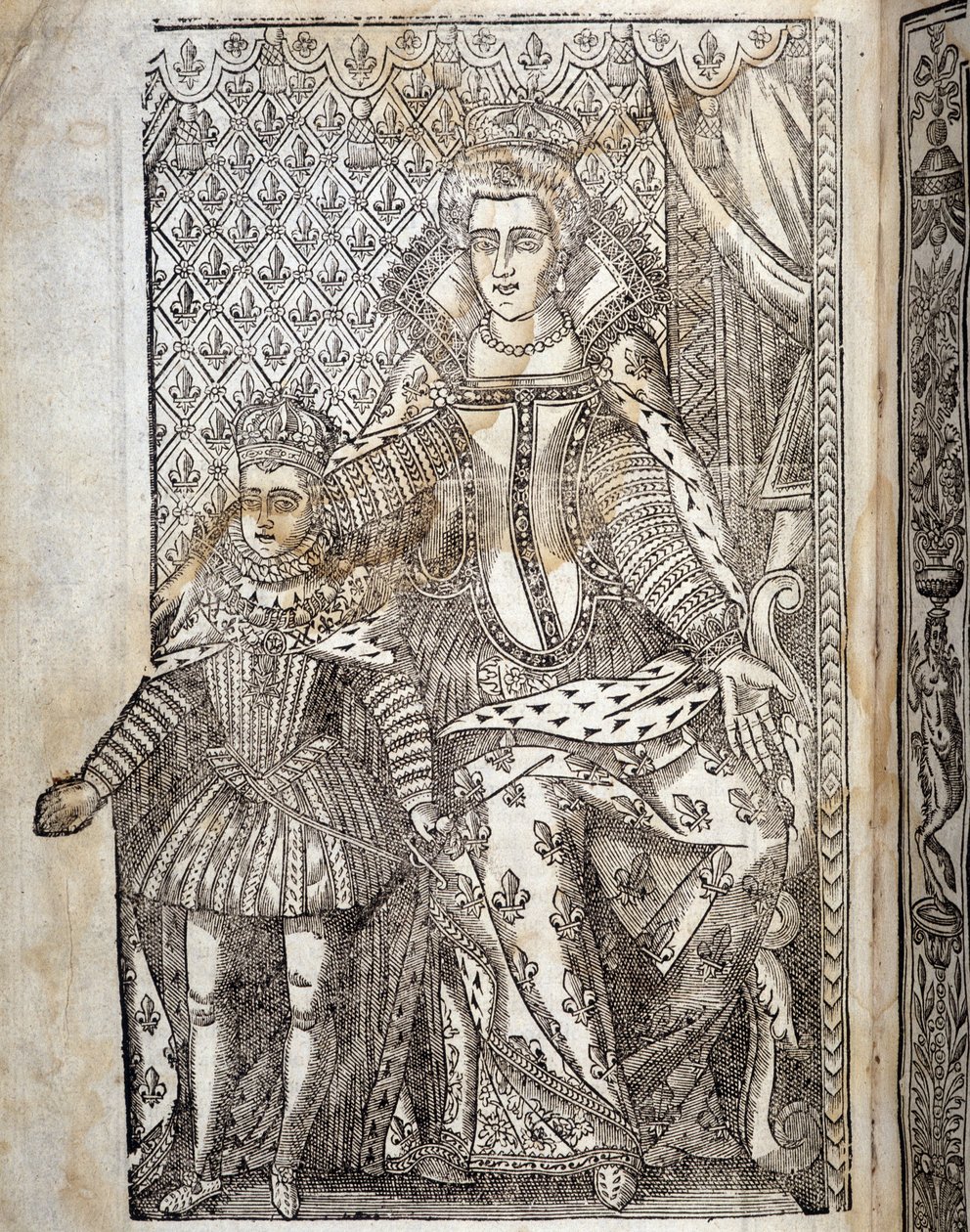 Portræt af Louis XIII barn og Marie de Medici. af Unknown artist